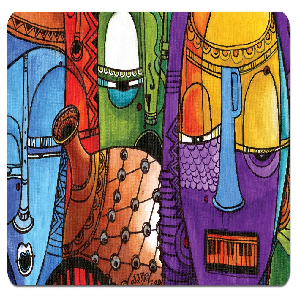African American Expressions - Jazz Masks Floor Mat - Shower Mat
