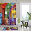 African American Expressions Shower Curtain with Hooks - Jazz Masks, 71" x 71" view 1