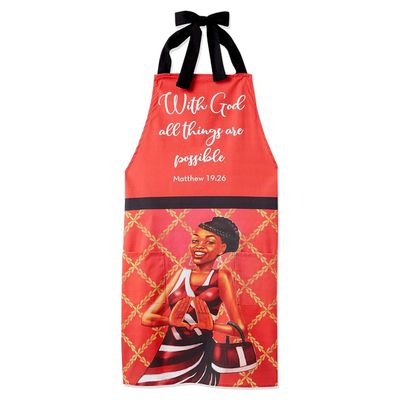 African American Expressions - Red and White - Apron