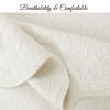 Cozy Line Home Fashions 100% Cotton Medallion Off White Matelasse Embossed Bedding Quilt Set, Reversible Lightweight Bedspread, Coverlet for All Season (Ivory, Oversized King - 3 Piece) view 4