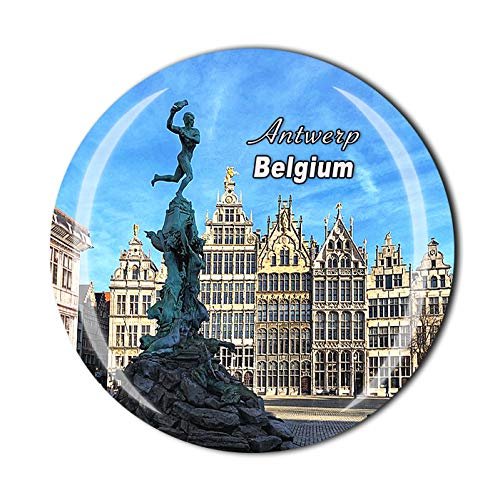 Antwerp Belgium 3D Souvenir Fridge Magnet Crystal Glass Magnet Tourist Travel Souvenir Collection Gift Magnetic Sticker Home Kitchen Decoration