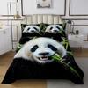 Erosebridal 3D Panda Quilted Coverlet Twin Size Cute Panda Bedspread Leaves Coverlet Set Black White Bear Quilt for Kids Boys Girls Teens for Bedroom Decorative, Trendy Bedspread view 1