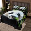 Erosebridal 3D Panda Quilted Coverlet Twin Size Cute Panda Bedspread Leaves Coverlet Set Black White Bear Quilt for Kids Boys Girls Teens for Bedroom Decorative, Trendy Bedspread view 2