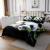 Erosebridal 3D Panda Quilted Coverlet Twin Size Cute Panda Bedspread Leaves Coverlet Set Black White Bear Quilt for Kids Boys Girls Teens for Bedroom Decorative, Trendy Bedspread view 3