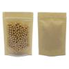 FERENLI 50 Pcs 5.5x7.8 inch Clear Front Brown Kraft Paper for Zip Plastic Package Lock Bag Doypack Stand Up Pouch Zipper Lock Reclosable Pouch Nuts Coffee Food Storage Packaging Pack view 1