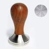 51/58mm Sandalwood Coffee Tamper 304 Stainless Steel Ripple Base Handle Coffee Powder Hammer Cafe Accessories (Base Diameter : 58mm) view 1