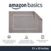 Amazon Basics Banded Bathroom Bath Rug Mat, Machine Washable, 100% Cotton, 31" x 20", Powder Gray view 2