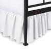 Ras Decor Linen Dust Ruffle with Split Corner Ruffled Gatherd Bed Skirt with Platform Three Sided Coverage - White, Queen BedSkirt, Easy Fit up to 15" Drop, 100% Microfiber Bed Skirts (White Queen) view 1