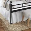 Ras Decor Linen Dust Ruffle with Split Corner Ruffled Gatherd Bed Skirt with Platform Three Sided Coverage - White, Queen BedSkirt, Easy Fit up to 15" Drop, 100% Microfiber Bed Skirts (White Queen) view 3