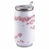 14oz Stainless Steel Tumbler with Lid & Straw-Double Wall Vacuum Insulated Travel Mug,Pink Abstract Cherry Blossoms Water Bottle Coffee Beverage Drinks Cup for Adults Kids view 1