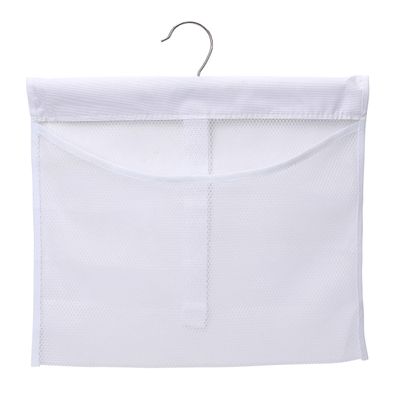 Dearjana Portable Mesh Pocket with Rotatable Hanger, Quick Dry Serial Type Bath Storage Organizers for Travel, Camper, RV, Gym, Cruise, Cabin, College Dorm Shower(White)