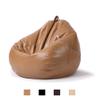 Bean Bag Cover Without Filling, Imitation PU Leather Waterproof Gaming Beanbag Chair Slipcover Indoor Outdoor Zipper Beanbag Sofa Cover for Adults and Kids,Khaki,S view 1