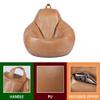Bean Bag Cover Without Filling, Imitation PU Leather Waterproof Gaming Beanbag Chair Slipcover Indoor Outdoor Zipper Beanbag Sofa Cover for Adults and Kids,Khaki,S view 3