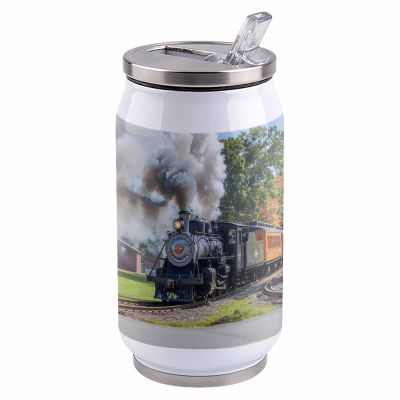 10oz Stainless Steel Tumbler with Lid & Straw-Double Wall Vacuum Insulated Travel Mug,Steam Train Water Bottle Coffee Beverage Drinks Cup for Adults Kids