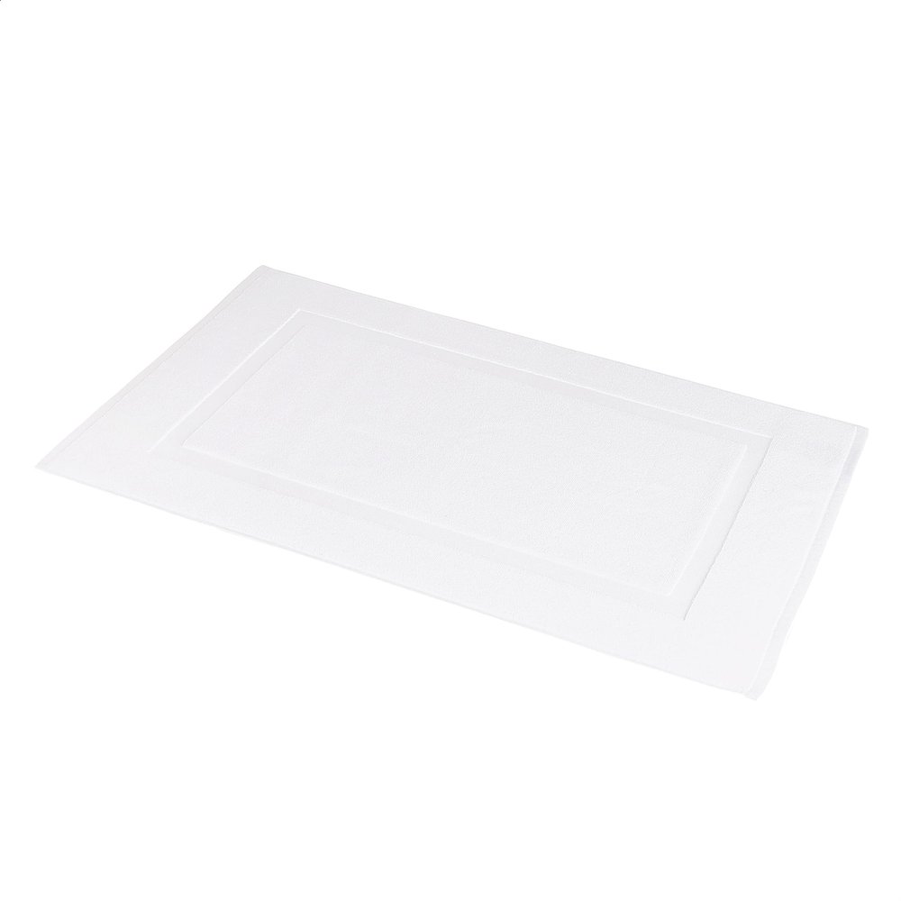 Amazon Basics Non-Slip Cotton Bath Mat, 100% Cotton Absorbent, Machine Washable, 31" L x 20" W, Bright White