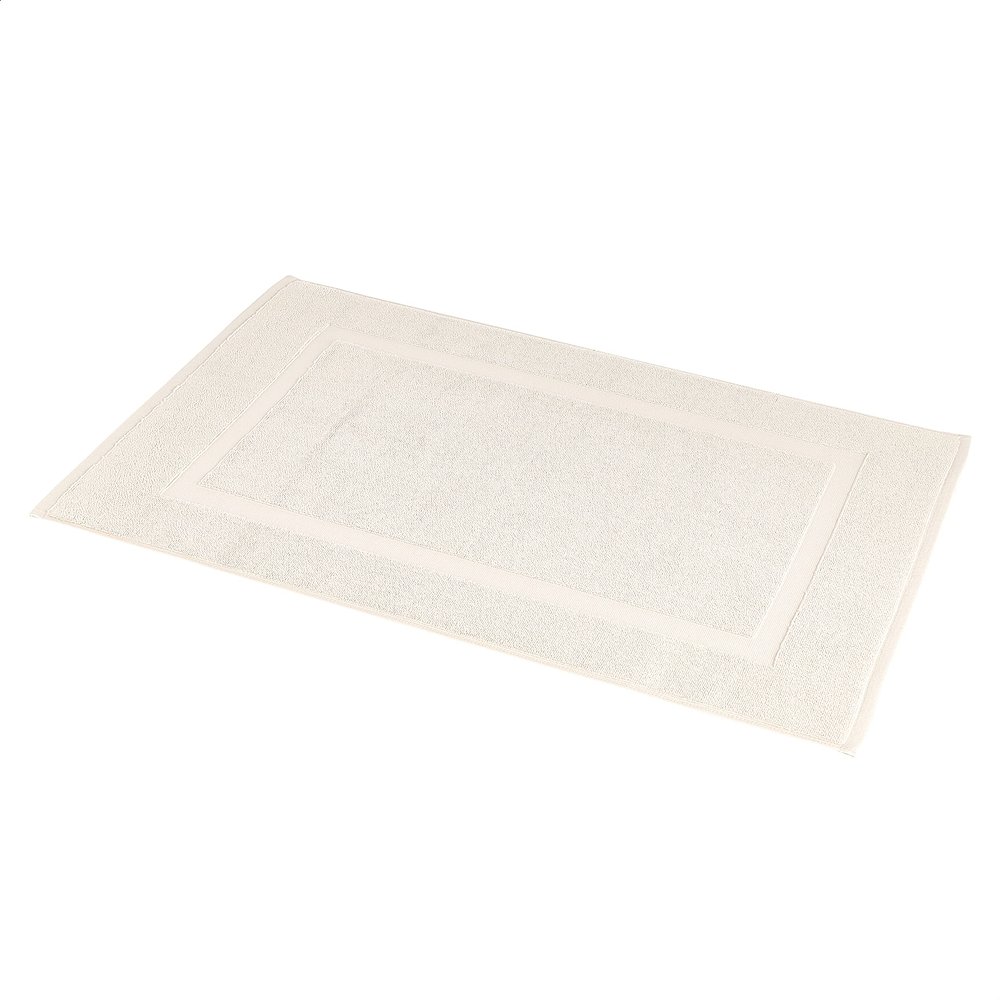 Amazon Basics Banded Bathroom Bath Rug Mat, Machine Washable, Super Absorbent, 100% Cotton, 20" W x 31" L, Cream
