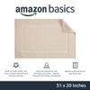 Amazon Basics Banded Bathroom Bath Rug Mat, Machine Washable, Super Absorbent, 100% Cotton, 20" W x 31" L, Cream view 2
