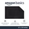 Amazon Basics Banded 100% Cotton Machine Washable Bathroom Bath Rug Mat, 31" x 20", Black view 2