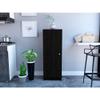 Tuhome Belleria Single Door Pantry with Four Interior Shelves, Compact Storage Unit for Kitchen, Bedroom, Office, or Living Room view 2