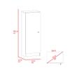 Tuhome Belleria Single Door Pantry with Four Interior Shelves, Compact Storage Unit for Kitchen, Bedroom, Office, or Living Room view 3
