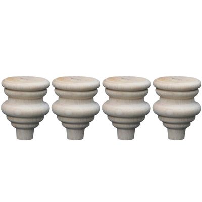 DIY Set of 4 Carvings Shaped Wood TV Table Legs Furniture Sofa Chair Ottoman Couch Bed Wardrobe Cabinet Legs Type-H