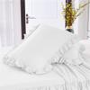 Bedding Empire 20" Drop 3 Piece Double Ruffle Bed Skirt/Bed Cover with Pillowsham 100% Egyptian Cotton 500 TC Sage Full Size view 4