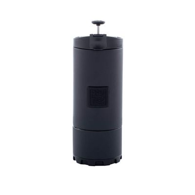 BruTrek by Planetary Design OVRLNDR Travel Coffee French Press, 24 fl.oz Capacity, Double Wall Vacuum Insulated, Easy To Clean Removable Bottom, No Spill Lid, On The Go Coffee Brewing (Obsidian)