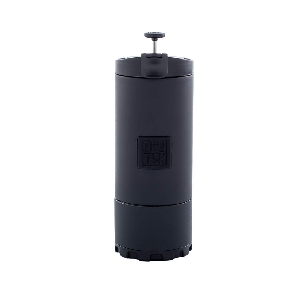 BruTrek by Planetary Design OVRLNDR Travel Coffee French Press, 24 fl.oz Capacity, Double Wall Vacuum Insulated, Easy To Clean Removable Bottom, No Spill Lid, On The Go Coffee Brewing (Obsidian)
