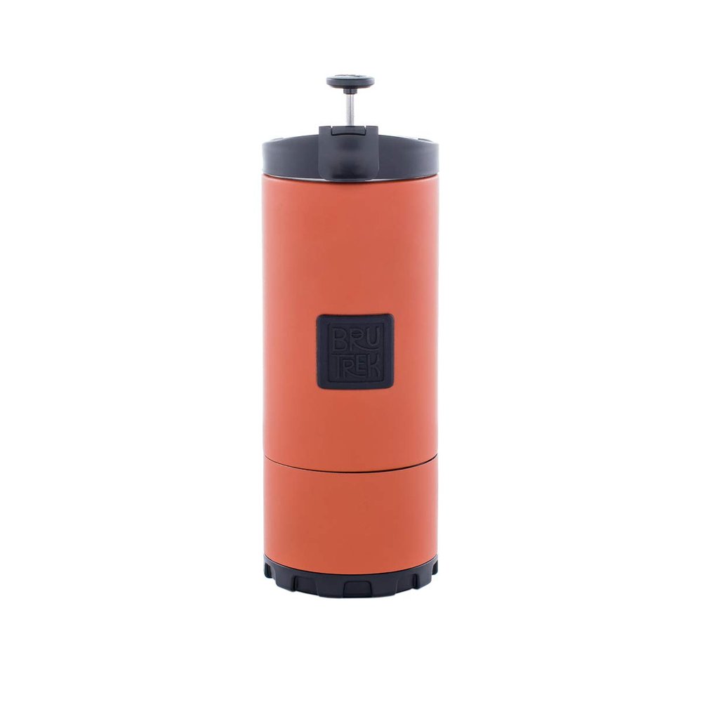 BruTrek by Planetary Design OVRLNDR Travel Coffee French Press, 24 fl.oz Drinkable Capacity, Vacuum Insulated, Easy To Clean Removable Bottom, No Spill Lid, On The Go Coffee Brewing (Red Rock)