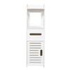 Home Furnishing Plaza 3-Tier Bathroom Storage Cabinet with 2 Doors (9.1x8.7x31.5) White Simple Market Basket Storage Stand Organizer MITPATY view 1