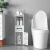 Home Furnishing Plaza 3-Tier Bathroom Storage Cabinet with 2 Doors (9.1x8.7x31.5) White Simple Market Basket Storage Stand Organizer MITPATY view 2