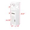 Home Furnishing Plaza 3-Tier Bathroom Storage Cabinet with 2 Doors (9.1x8.7x31.5) White Simple Market Basket Storage Stand Organizer MITPATY view 3
