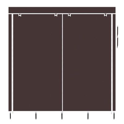 67" Clothes Closet Portable Wardrobe Clothes Storage Rack 12 Shelves 4 Side Pockets Dark Brown Closet Organizer with Protective Cover | Perfect for Storage in Your Bedroom MITPATY