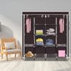67" Clothes Closet Portable Wardrobe Clothes Storage Rack 12 Shelves 4 Side Pockets Dark Brown Closet Organizer with Protective Cover | Perfect for Storage in Your Bedroom MITPATY view 4