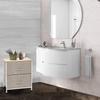 2 Drawers -Night Stand, End Table Storage Tower - Sturdy Steel Frame, Wood Top, Easy Pull Fabric Bins - Organizer Unit - Textured Print, Linen/Natural Simple Storage Stand Organizer MITPATY view 2