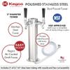 Kegco 3PD4743DT-SS Draft Tower, 2-Tap, Stainless Steel view 2