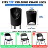 Gluposti Folding Chair V-Tip Stabilizer Caps, 7/8 Inch, Black, 8 Pack view 4