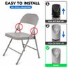 Gluposti Folding Chair V-Tip Stabilizer Caps, 7/8 Inch, Gray, 8 Pack view 3