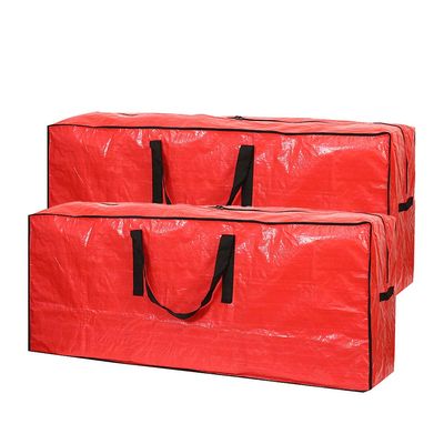 Sattiyrch Christmas Tree Storage Bag- 2 pack - Fits Up to 7.5ft Xmas Disassembled Trees with Durable Reinforced Handles & Dual Zipper -Waterproof Material Protects from Dust,Moisture(Red, 7.5ft)