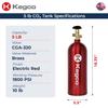 Kegco 3PB5-RED 5 lb. Aluminum Co2 Tank with Electric Red Epoxy Finish view 2