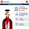 Kegco 3PB5-RED 5 lb. Aluminum Co2 Tank with Electric Red Epoxy Finish view 3