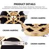 PRETYZOOM Crown Hairpin Black Queen Crown Clips Lightweight Durable Alloy with Rhinestones for Party Wedding Prom Fashion Accessories view 3