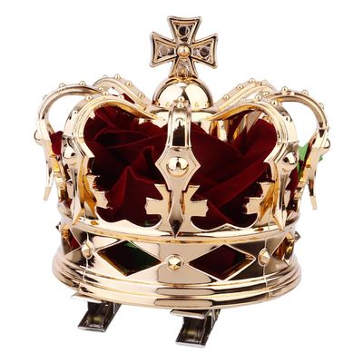 PRETYZOOM Halloween Party Queen Red Crown Hair Clip - 3D Design Lightweight Plastic & Cloth Headdress for Weddings Proms and Festive Decorations