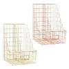 Magazine Holder, Wrought Iron Double Grid File Holder Magazine Storage Rack Metal Newspaper Holder Magazine File Storage Desktop Book Storage Rack Bookshelf Organizer Shelf for Office Home Decor view 4