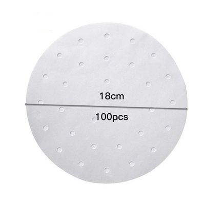 100Pcs 7/8 Inch Air Fryer Steamer Liners Premium Perforated Wood Pulp Papers Non-Stick Steaming Basket Mat Baking Cooking Tools DUOER (Color : 7 inch)