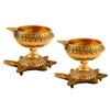 8 X Handmade Brass Kuber Diya with Turtle Base Engraved Design Diyas Pooja Gold I Religious Diya view 2