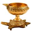 8 X Handmade Brass Kuber Diya with Turtle Base Engraved Design Diyas Pooja Gold I Religious Diya view 4