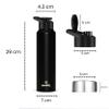 PEACHBERRY Stainless Steel Fridge Water Bottle/Refrigerator Bottle/Thunder with Sipper Cap (Black, Pack of 1) view 4