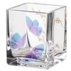 Bereavement Gift - Glass Tea Light Holder Hand Painted Butterflies for Funeral - Handmade Remembrance Gift - Satin Lined Gift Box - Pink Purple Gold 3.2 in (8 cm) view 3