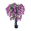 AMERIQUE Gorgeous & Unique 5 Feet Pre-Potted Artificial Purple Red Wisteria Tree with Flowers, Feel Real Technology view 1